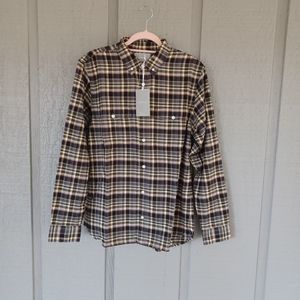 Everlane The Brushed Flannel Shirt SZ M Men Button Down Plaid Cotton Long Sleeve